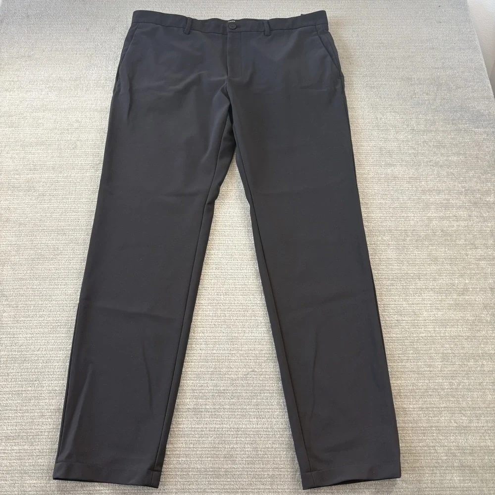 Theory Zaine SW Precision Pants Mens 38x31 Black Slim Fit Tech Stretch Trousers